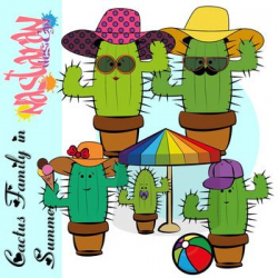 Cactus Clipart - Cactus Family In Summer Clipart | Summer clipart ...