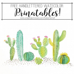 Free Watercolor Cactus Printable | Cacti, Watercolor and Free