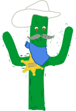Cowboy Cactus Sheriff Clip Art