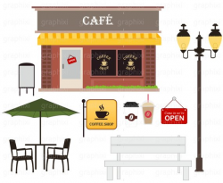 CAFE Clipart Coffee shop vector Cafe Personal Use clipart