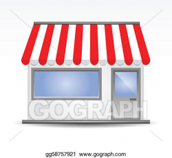 Vector Art - Storefront awning in red. Clipart Drawing gg58757921 ...