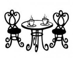 clip art french al fresco | Cafe Table with Red and White Umbrella ...
