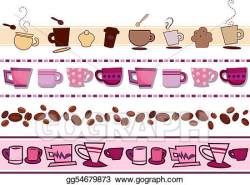 Drawing - Coffee borders. Clipart Drawing gg54679873 - GoGraph