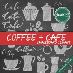 Chalkboard Clipart - Coffee Clipart - Cafe Clip Art - Cake Clipart ...