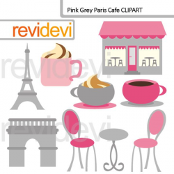 Pink Grey Paris Cafe | Paris themed cliparts and party inspirations ...