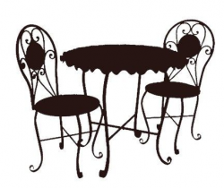 bistro cafe furniture set black clip art graphics image royalty free ...