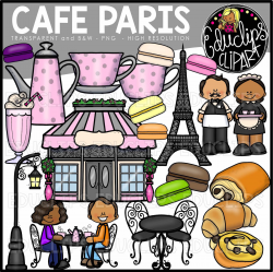 Cafe Paris Clip Art Bundle (Color and B&W) - Welcome to Educlips Store