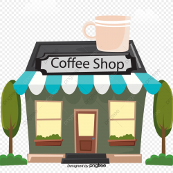 Cartoon Coffee Shop Elements, Café, Coffee Shop, Coffee Cup ...