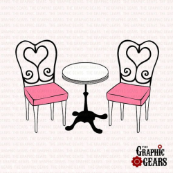 Cafe Table and Chairs Clip Art - French Café coffee table Clip Art ...