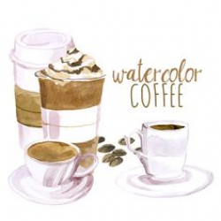 Coffee Clipart Watercolor Coffee Clip Art Cappuccino Lovers Latte ...