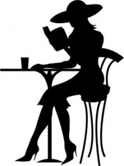 Reading Clipart Image: Silhouette of a Classy, Well-Dressed Woman ...