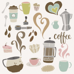 CLIP ART: Cute Coffee Set // Cafe Shop French Press Espresso // Menu ...