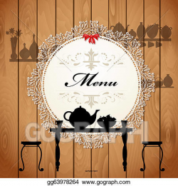 Vector Art - Menu card design for a cute cafe. Clipart Drawing ...