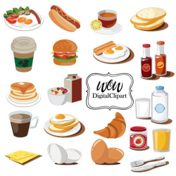 Fast food clipart, Cafe Clip Art, Digital Food Clipart, Bakery Clip ...