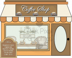 Clip Art Coffee Shop Storefront Clipart