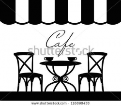 stock vector : Vector street cafe, French cafe | Parisian ...