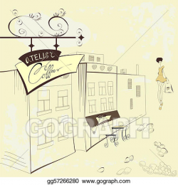 Vector Stock - Street cafe. Clipart Illustration gg57266280 - GoGraph