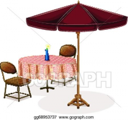 Vector Stock - A table with an umbrella in a cafe. Stock ...