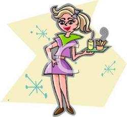 Teenage Waitress - Royalty Free Clipart Picture