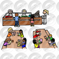 Cafeteria Picture for Classroom / Therapy Use - Great Cafeteria Clipart
