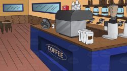 Counter At A Coffee Shop Background