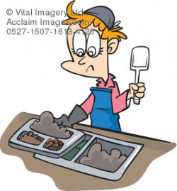 Clipart Illustration of a Cafeteria Worker