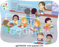 Clip Art Vector - Canteen kids. Stock EPS gg67802528 - GoGraph