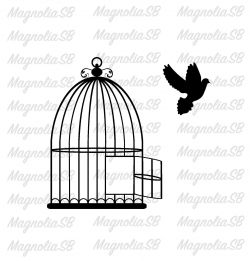 Bird Cage and Dove SVG / Bird Cage DXF / Cage Clipart /, Bird Cage cutting,  Cage vector, Cage shape, Bird Cage silhouette, Dove Silhouette