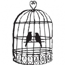 Cage clipart black bird - Pencil and in color cage clipart black bird