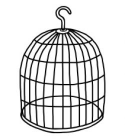 Birdcage clipart black and white - Pencil and in color birdcage ...