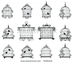 Fancy Bird Cages Silhouette Of A Decorative Bird Cages Fancy Small ...