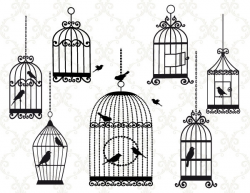 Bird Cages Scrapbook Clipart