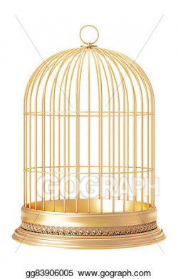 Stock Illustration - Golden bird cage. Clipart Drawing gg83906005 ...