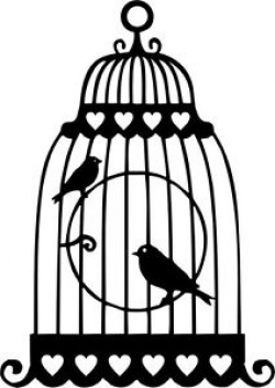 Die Cut Silhouette LOVE BIRDS IN CAGE x 8 for Cardmaking ...