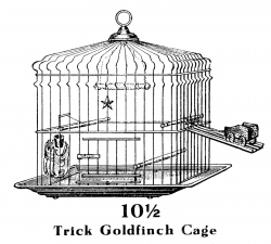 Vintage Clip Art - Trick Bird Cage - The Graphics Fairy