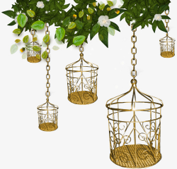 A Bird Cage Hanging From A Tree, Birdcage, Metal, Big Tree PNG Image ...