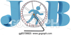 Drawing - Person cage wheel rat race job. Clipart Drawing gg65708825 ...
