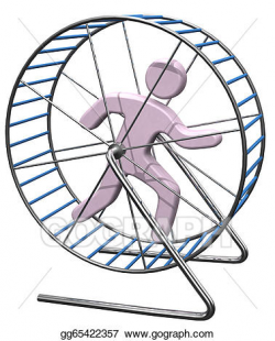 Clipart - Person run in treadmill rat cage. Stock Illustration ...