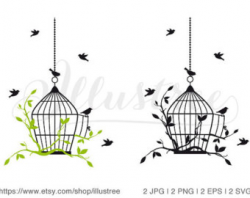 Music tree digital clip art flying musical notes and birds