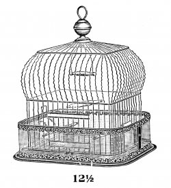 Vintage Clip Art - Fab Bird Cage - The Graphics Fairy
