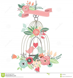 vintage-wedding-floral-birdcage-vector-illustration-57299508.jpg ...