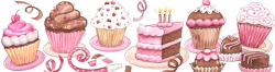 Clipart Illustration of a Birthday Cake, Cupcake, Confetti… | Flickr
