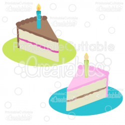 Birthday Cake Slices Free SVG Cut Files & Clipart