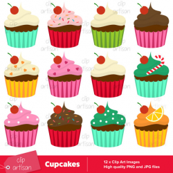 Cupcake Clipart / Cup Cake Clipart / Cupcakes Clipart / Cute