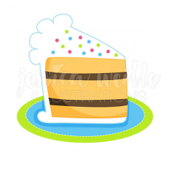 Slice of Birthday Cake Cute Digital Clipart Cake Clip art