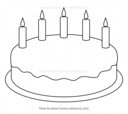 How to Draw A Cartoon Birthday Cake