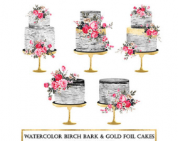 Cake Clipart Rose Gold Cake Clipart Shabby Chic Clipart