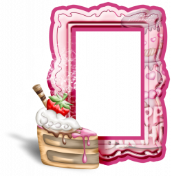 Pink Birthday Transparent Frame with Cake | Gallery Yopriceville ...