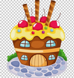 Cupcake Frosting & Icing Gingerbread House Drawing PNG ...
