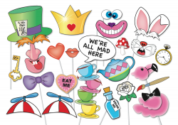 Mad Hatters Tea Party Photo booth Props Set 33 Piece